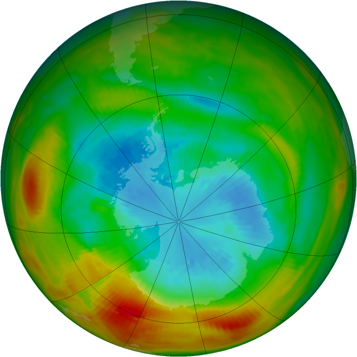 Antarctic ozone map for 13 September 1979
